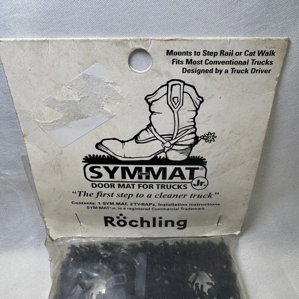 Rochling SYM-MAT Jr Truck Door Mat Step Rail Boot Scraper Black 105844 NOS